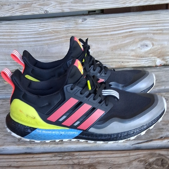 adidas Men's Black with Coral & Yellow UltraBoost All Terrain Athletic Shoes - Picture 6 of 15